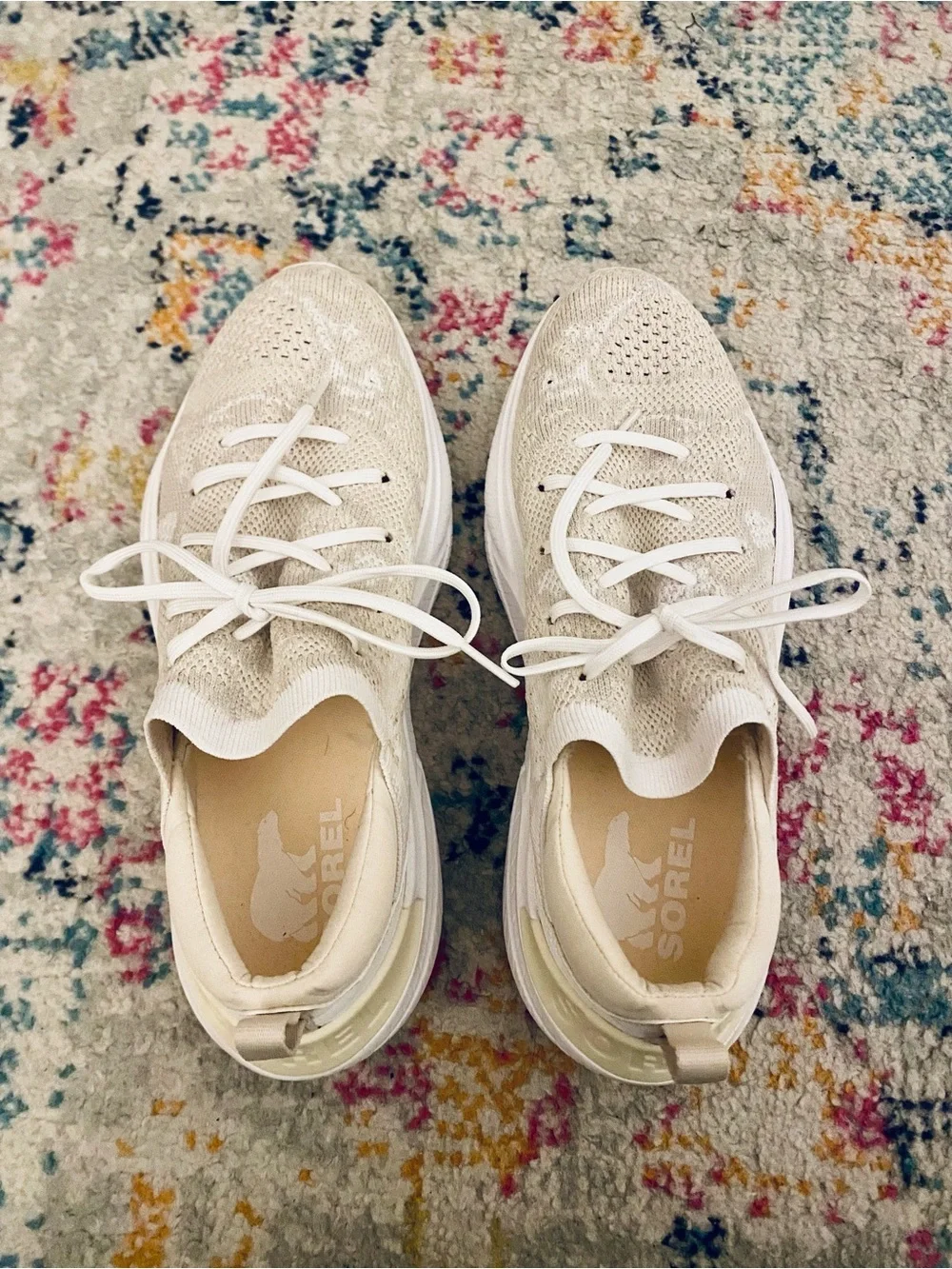 Sorel Women's Explorer Blitz Stride Lace Sneakers Shoes White Mesh Size 8.5